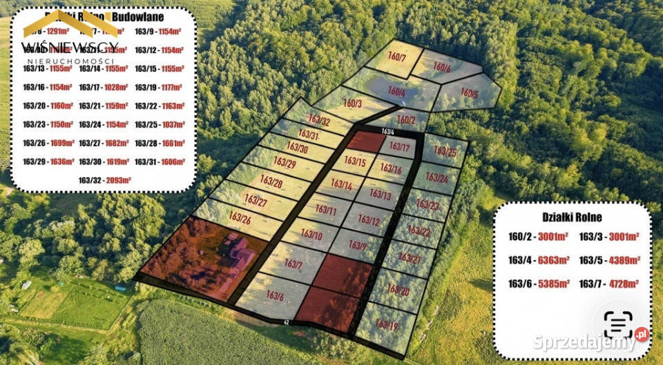 Działka 1028 m z WZ wśród natury Rogowo utwardzona