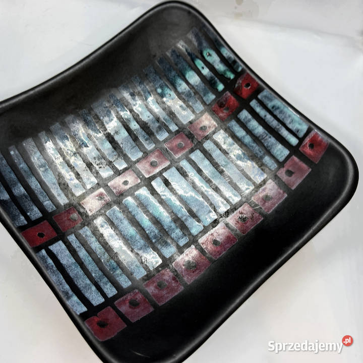 Ceramiczna patera na owoce Strehla Niemcy lata odcienie szarości Warszawa sprzedam