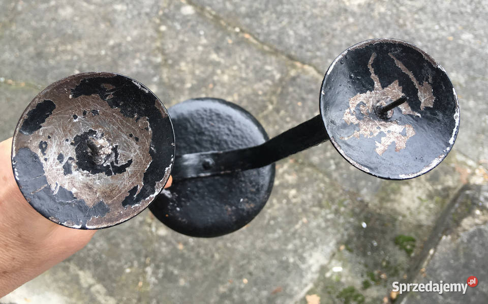 Świecznik metalowy z PRL do renowacji na 2 Kraków sprzedam