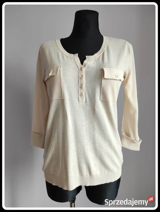 Mango Basic lekki kremowy sweterek na letnie Płock