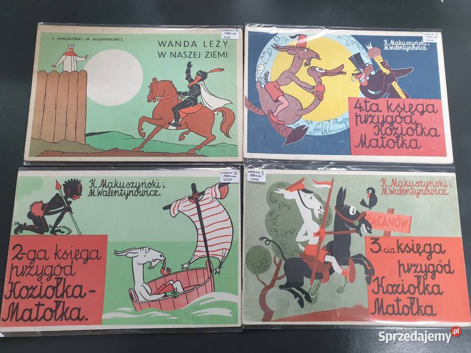 Kornel Makuszyński Walentynowicz zestaw 4 Polskie Gdynia sprzedam