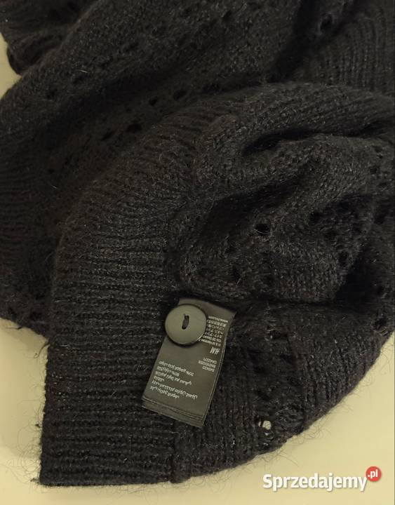 Czarny krótki kardigan HM Moda i Styl