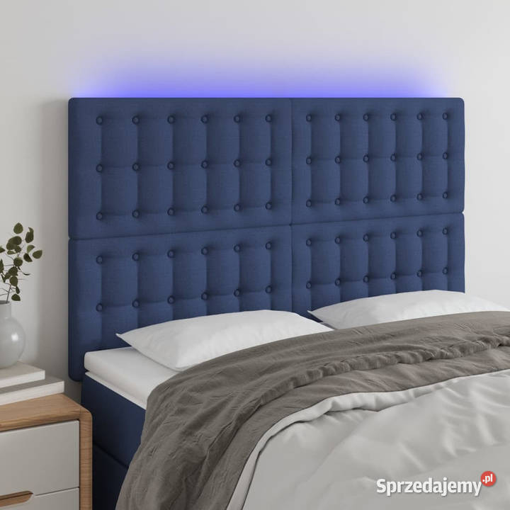 Zagłówek do łóżka z LED niebieski 144x5x118128 Warszawa sprzedam