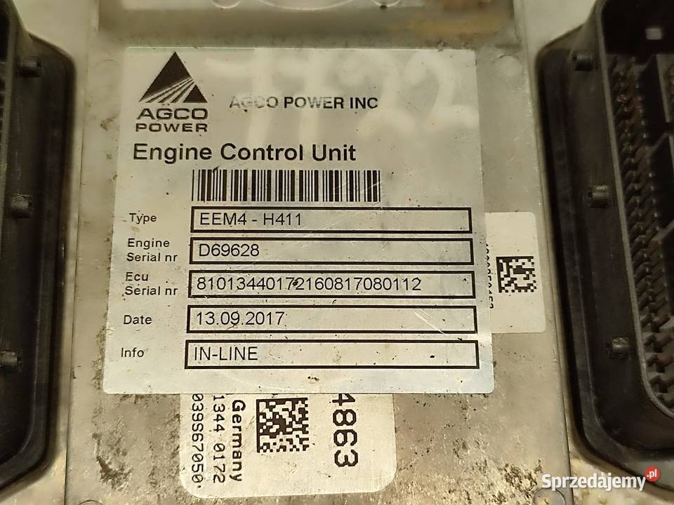 Sterownik ECU EEM4H411 AGCO POWER D49FSR Massey Wilkowo