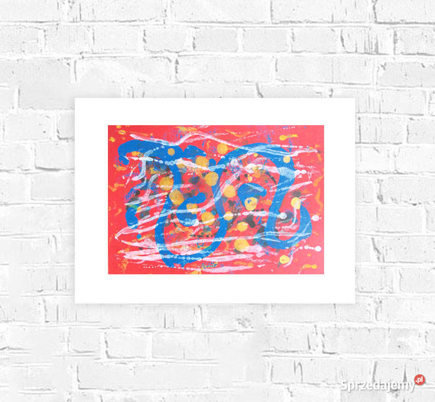 czerwona abstrakcja czerwona grafika minimalizm Dekoracje i ozdoby Łódź sprzedam