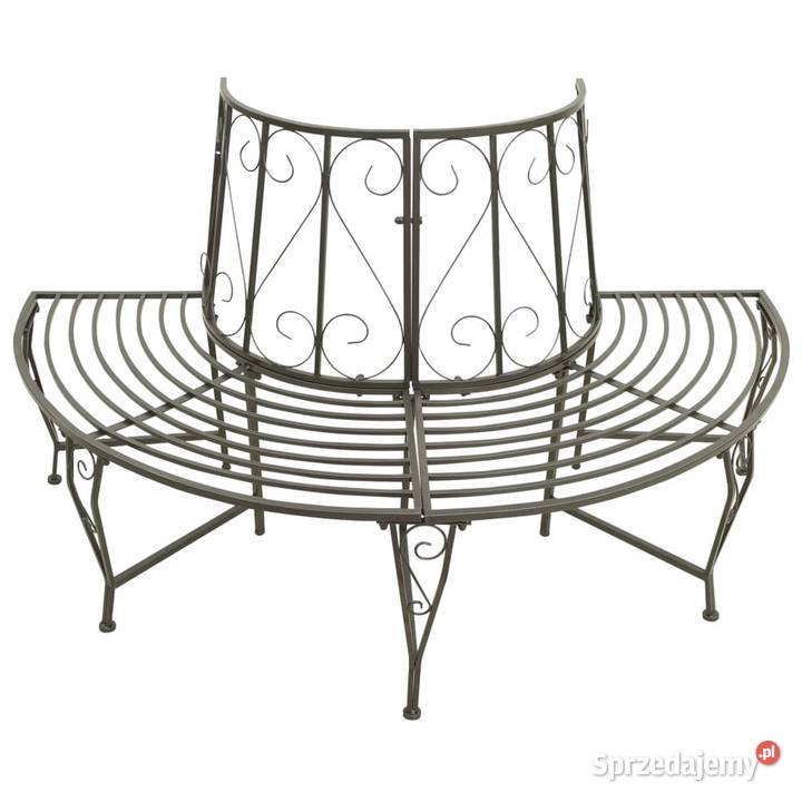 vidaXL Półokrągła ławka pod drzewo 160 stalowa Warszawa