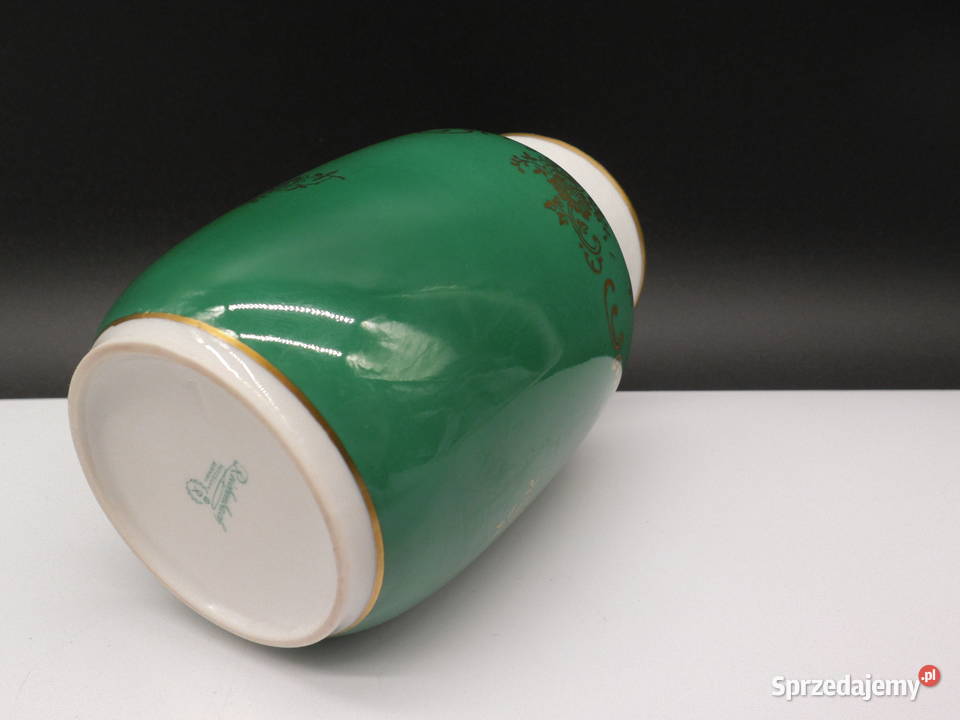 Zabytkowy Wazon Porcelanowy Reichenbach Zielony Porcelana i szkło Raszków
