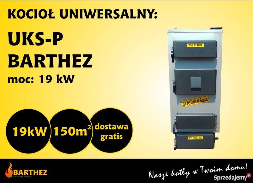 Kocioł UKSP BARTHEZ uniwersalny 19kW drewno sprzedam