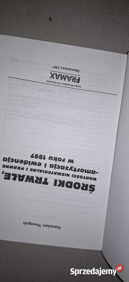 Środki trwałe 1997 Nisengolc Unikatowa książka Kalisz