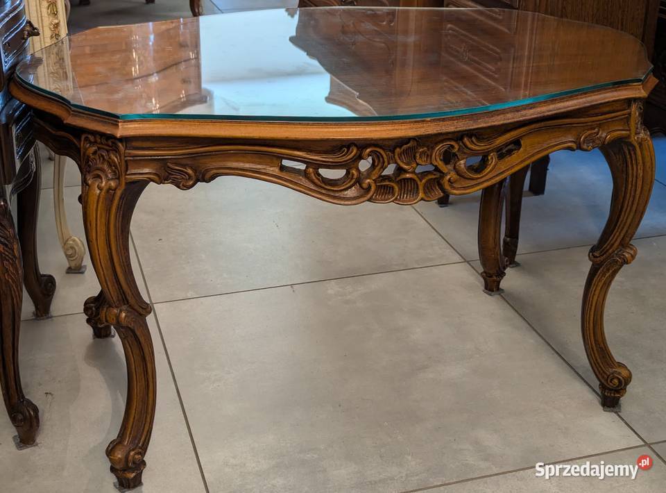 Piękny stolik ludwikowski orzech sklep Dąbrowa