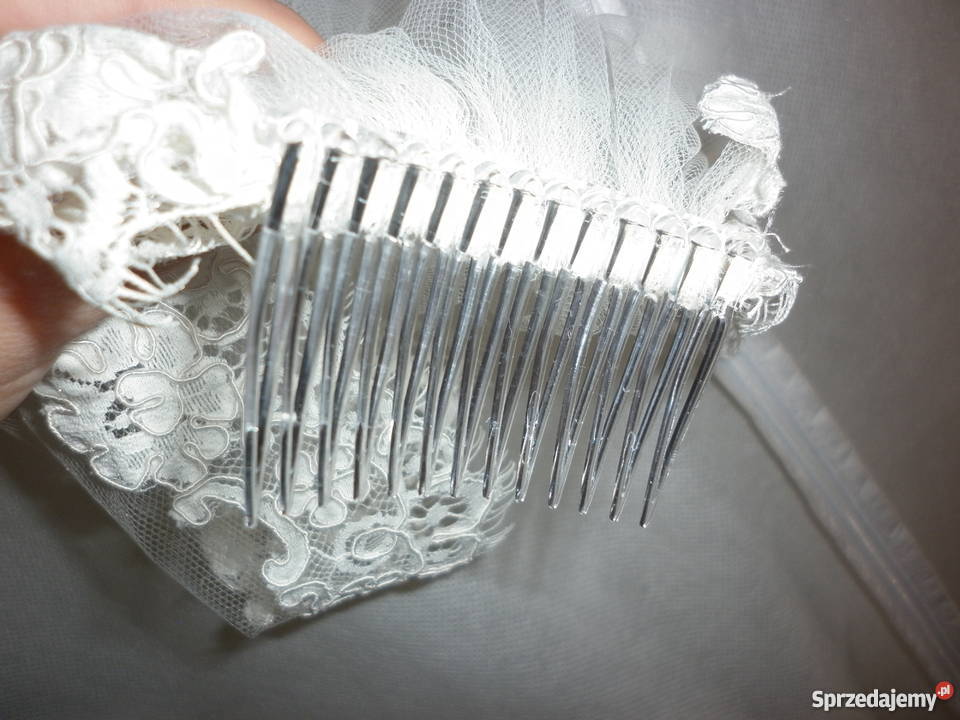 Długi hiszpański welon z koronką koderową 220 biały Damska Szydłowiec sprzedam