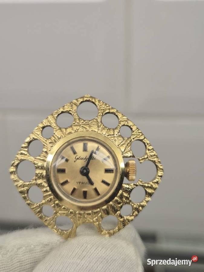 Wspaniały zegarek Glashtte wisiorek naszyjnik Chorzów