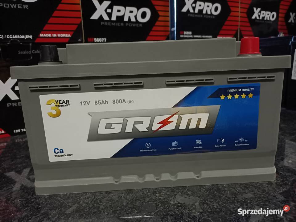 Akumulator GROM Premium 85Ah 800A EN DTR niski osobowe Poznań