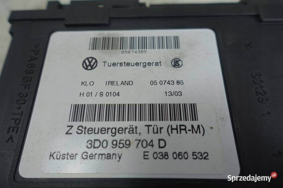 VW Phaeton 32 V6 SILNICZEK SZYBY 3D0959704D oryg