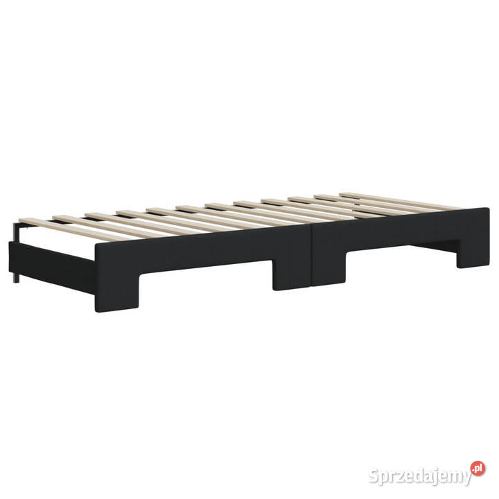 Sofa rozsuwana z szufladami czarna tkanina 90cm Warszawa