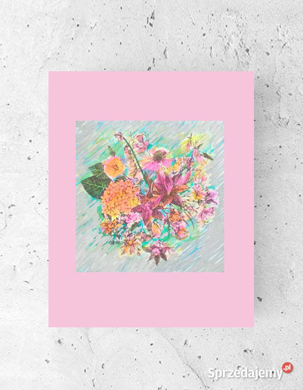 kwiaty plakat 30x40 vintage obrazek z kwiatami opolskie Opole