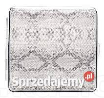 Papierośnica Metalowa Pokryta Skórą z Wzorem