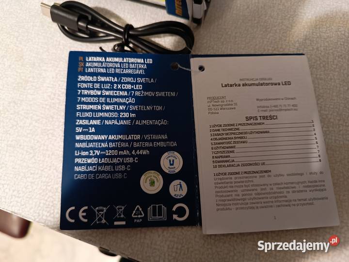 Latarka Warsztatowa Samochodowa LED USB Składana Sport i Wypoczynek opolskie Kędzierzyn-Koźle