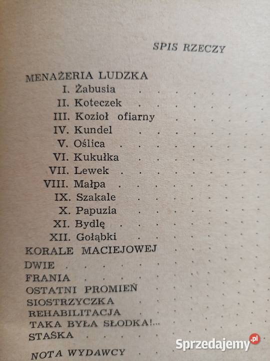 Zapolska Nowele Menażeria ludzka lektury szkolne Warszawa