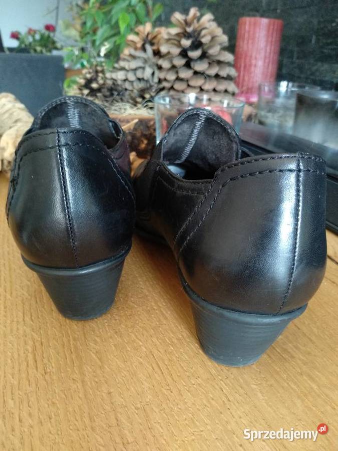 Czarne skórzane półbuty r 38 Jana Shoes Wrocław