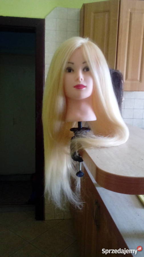 Główka fryzjerska 100 naturalny włos blond 7075 wielkopolskie Rawicz