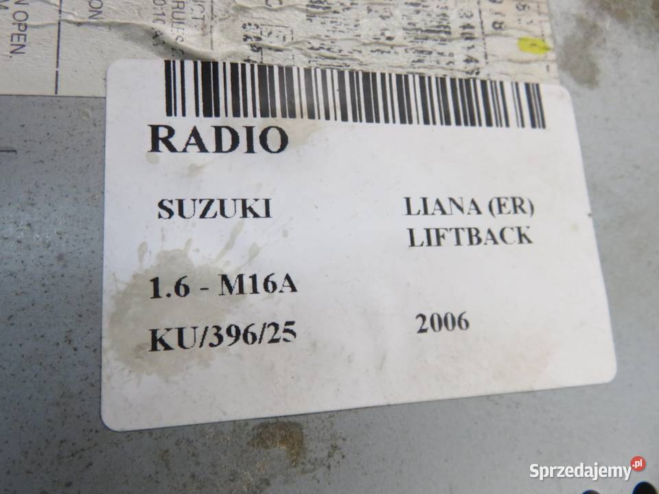 RADIO SUZUKI LIANA ER LIFTBACK 3910159J82