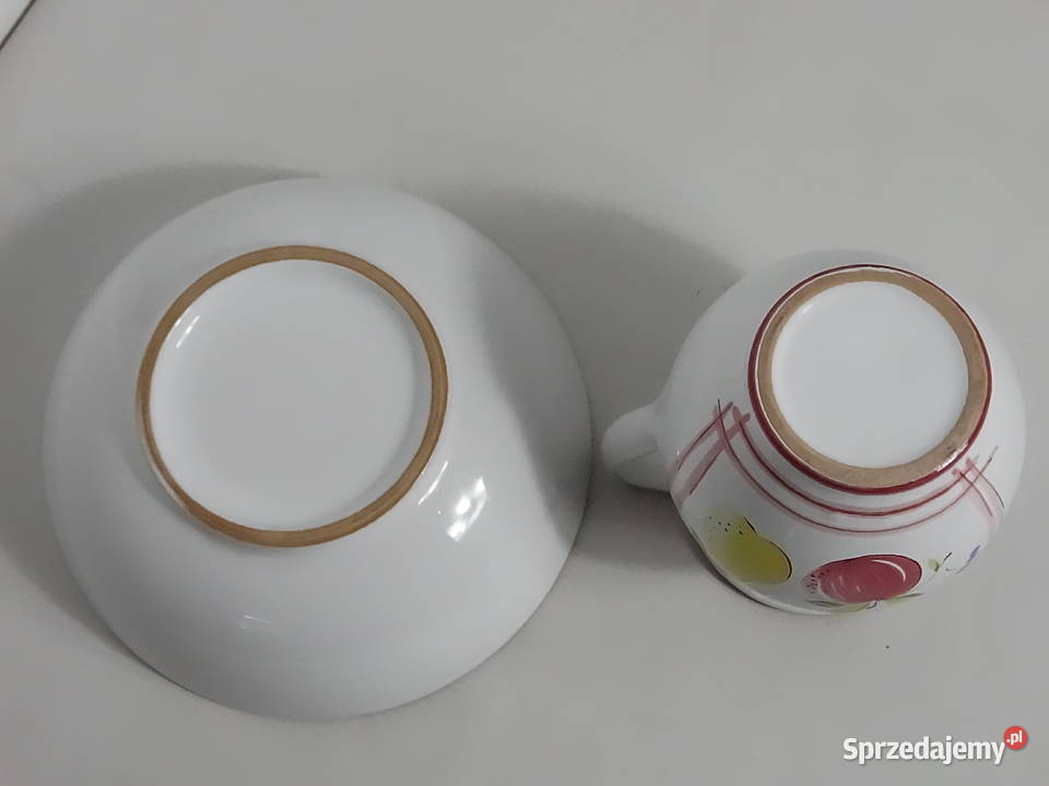 Duży Zestaw Ceramiczny Miska Dzbanek Motyw Biłgoraj