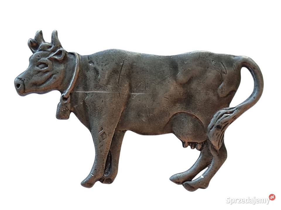 VINTAGE BROSZKA SEAGULL CYNA PEWTER KROWA COW Częstochowa