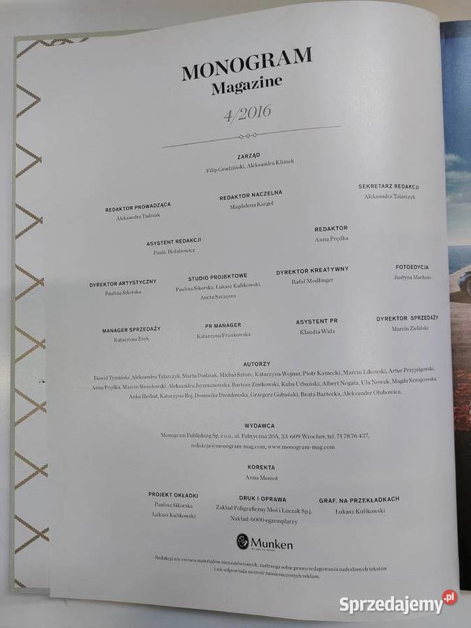 Magazyn MONOGRAM 42016 Warszawa