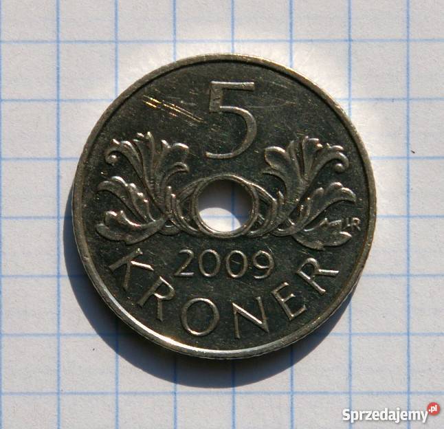 5 KORON 5 KRONER 2009 NORWEGIA Parczew
