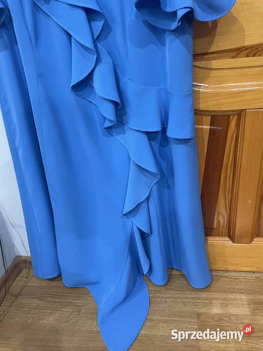 Piękna sukienka z falbanką XL idealna na różne krótki