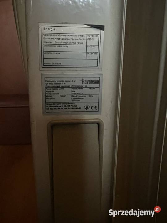 Grzejnik olejowy Ravanson 1500W Grzejniki Sosnowiec