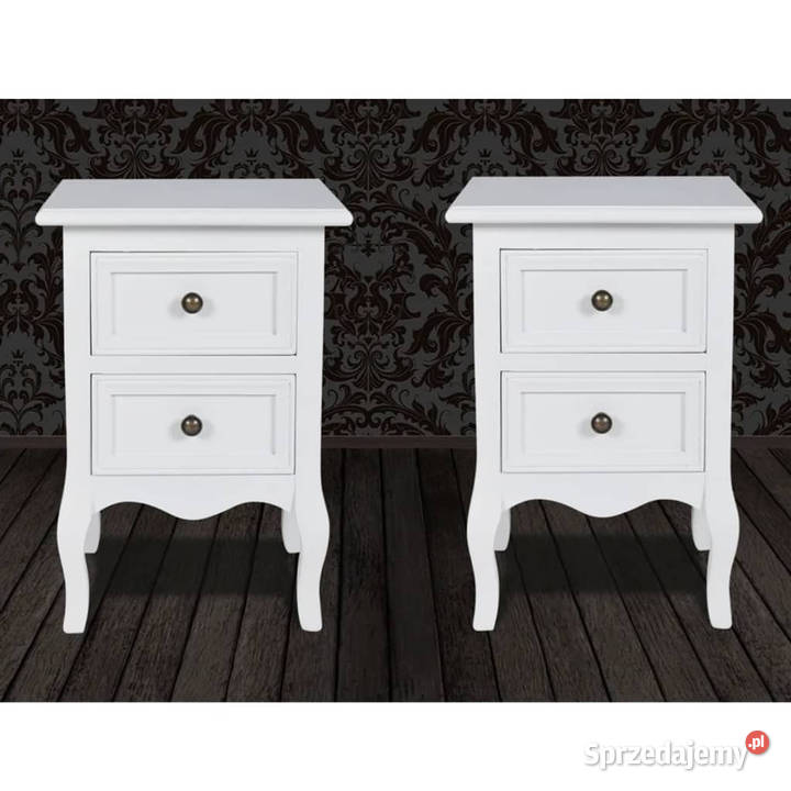 Szafki nocne z 2 szufladami 2 MDF białe WM60638 mazowieckie sprzedam