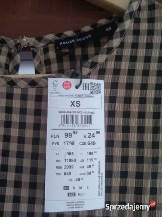 Sukienka w kratkę łódzkie Wandalin