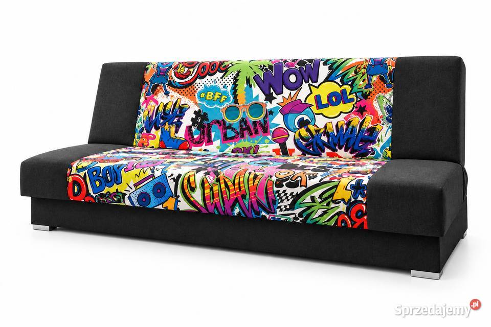 Wersalka w kotki misie spanie 190x120 i pojemnik 90cm Otwock