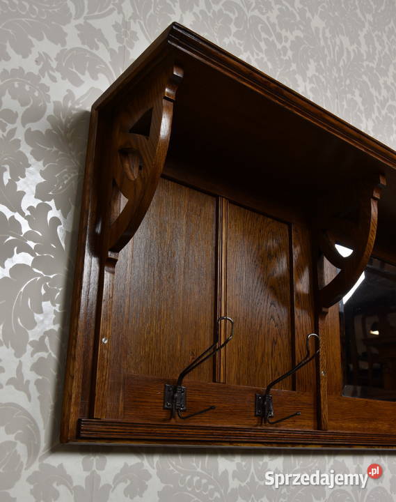 Wisząca garderoba secesja wieszak półka antyk Swarzędz