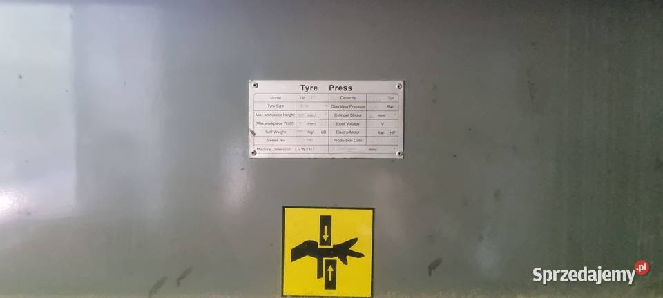 Prasa do opon wózków widłowych