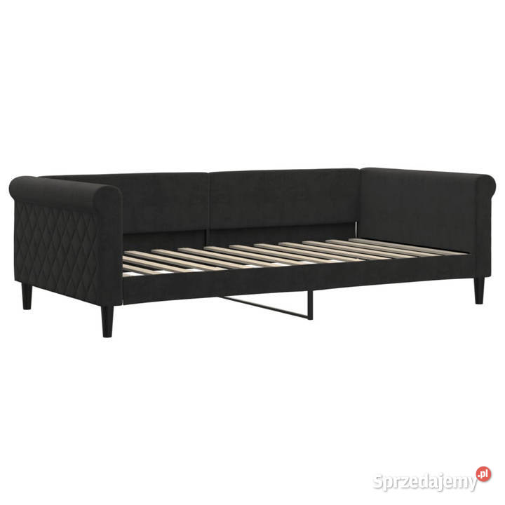 Sofa z materacem do spania czarna aksamit Warszawa