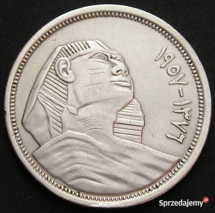 EGIPT 10 PIASTR 1957 SFINX SREBRO