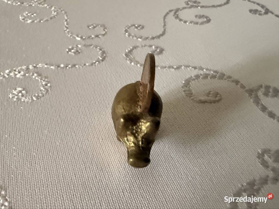 Mosiężna Figurka Świnka z Pieniążkiem Miniaturka śląskie Czerwionka-Leszczyny sprzedam