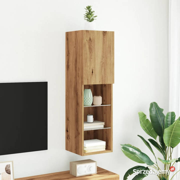 Szafka TV z LED dąb artisian 305x30x102 WM857678 Warszawa sprzedam