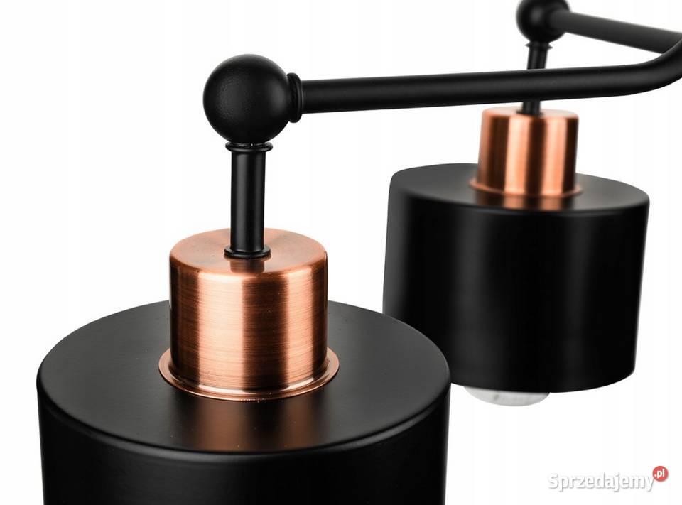 LAMPA SUFITOWA ŻYRANDOL PLAFON potrójna czarna