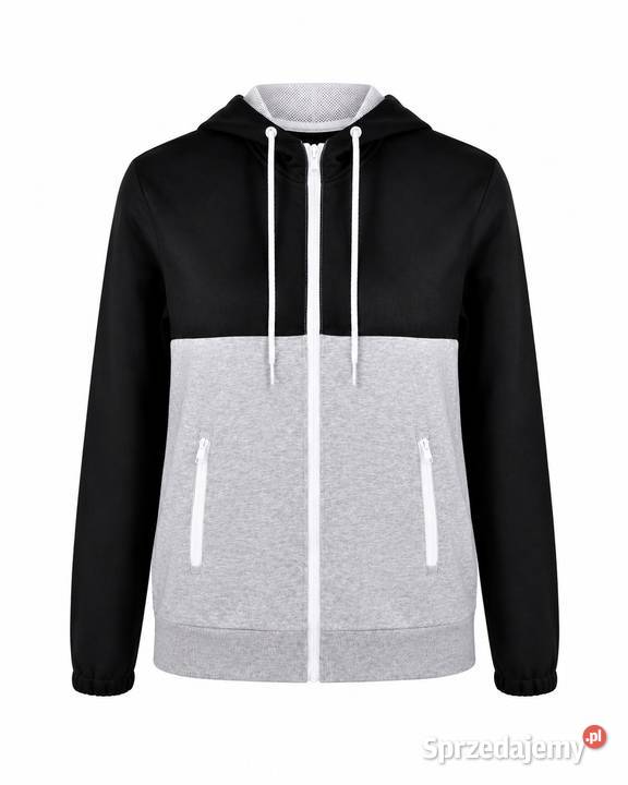 Szaro czarna bluza z kapturem Liszki