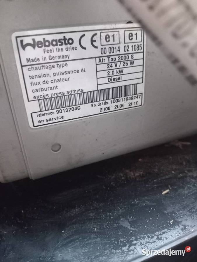 Webasto 24V model AIR TOP 2000S Lędziny