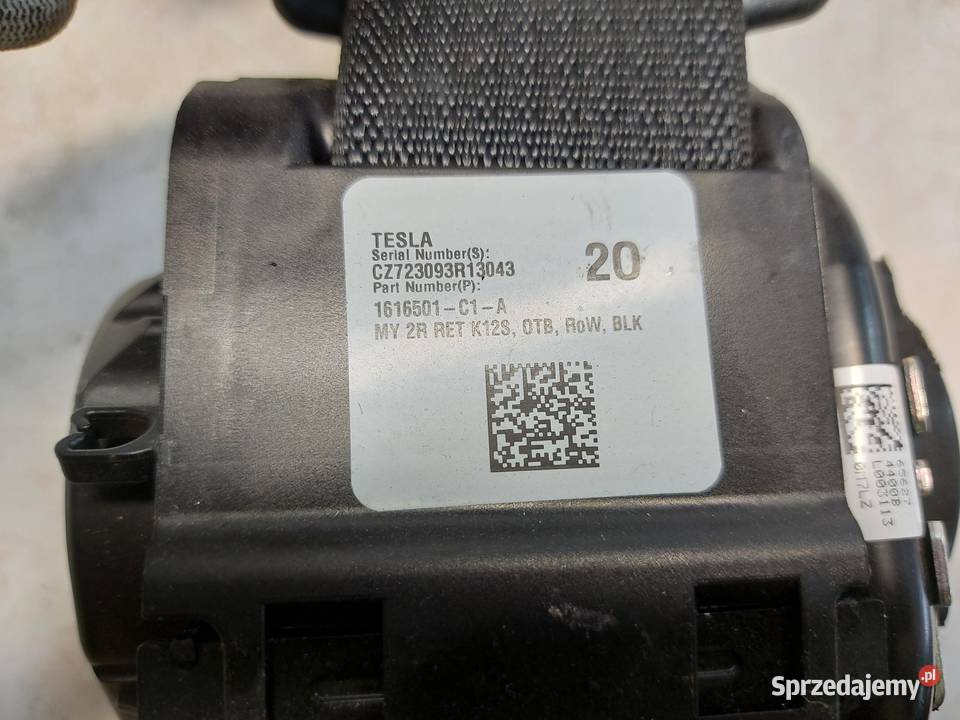 TESLA MODEL Y 2023r Pas bezpieczeństwa tył lewy