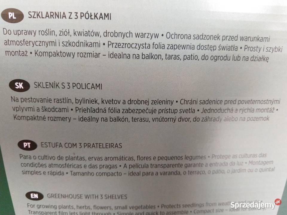 NAJTANIEJ Szklarnia Mała Zamykana z Półkami