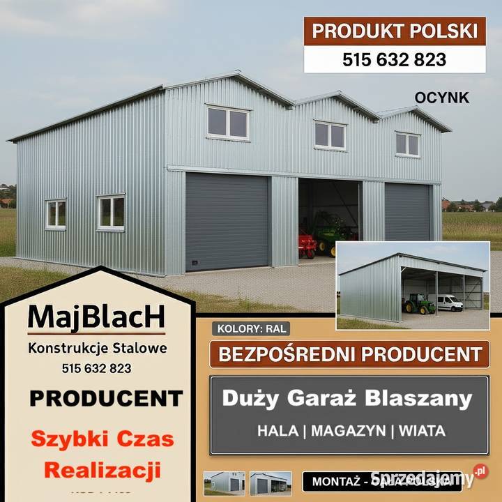 Drewnopodobny Garaż Blaszany Brama Hala Magazyn