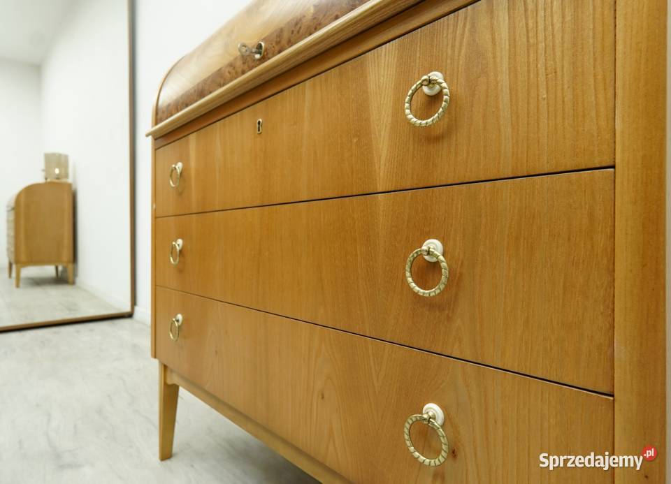 Tekowy sekretarzyk vintage z lat 60tych Jerka