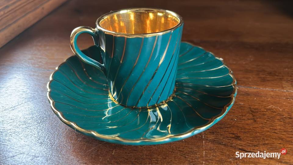 Filiżanka do espresso Sygnatura Złoto spiralnie pomorskie Gdańsk