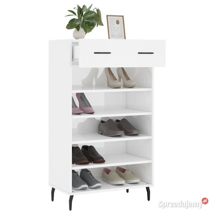 Szafka na buty wysoki połysk biała 60x35x105 Warszawa